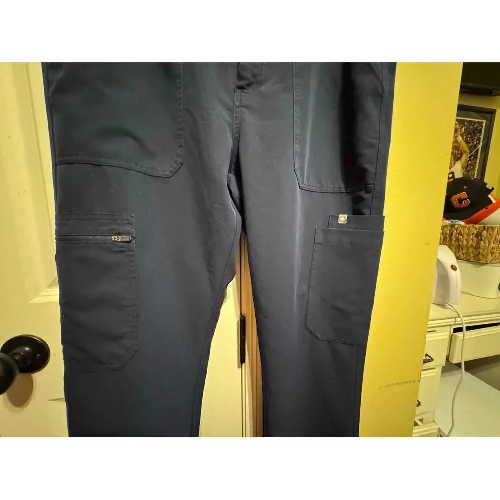 Figs Men's Navy Blue Cairo Cargo Medical Scrub Pants Sz L